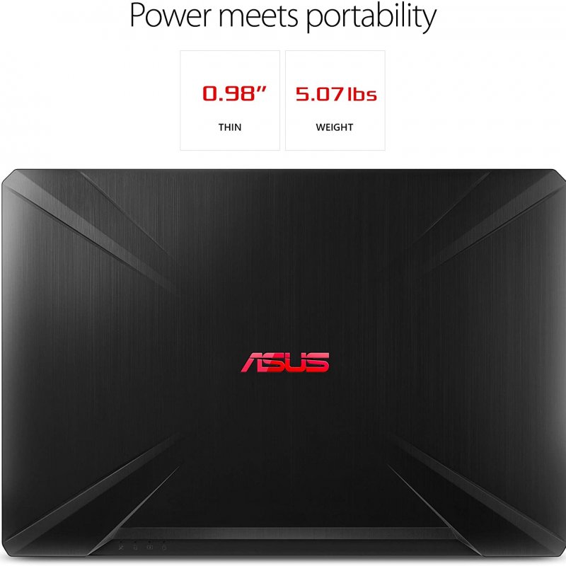 ASUS TUF Gaming Laptop FX504GE-ES72 8th-Gen Intel Core i7-8750H Nvidia GeForce GTX 1050 Ti-4GB 8GB DDR4, 256GB M.2 SSD, 15.6  Full HD Win 10