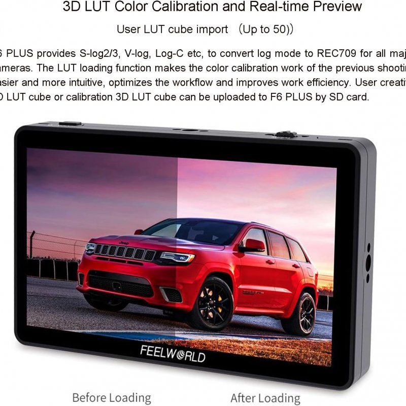 FEELWORLD F6 Plus V2 6 Inch 3D LUT DSLR Camera Field Monitor Touch Screen IPS FHD1920x1080 Support 4K HDMI Input Output Tilt Arm
