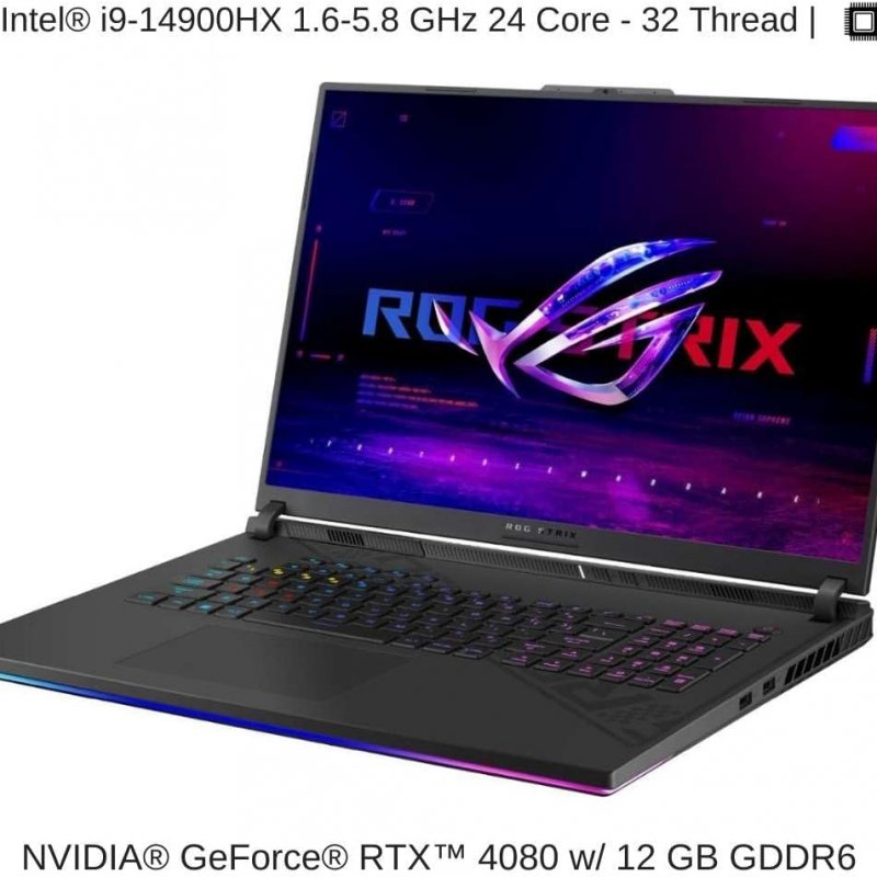 ASUS ROG Strix G18, Core I9,  RTX 4080-12gb, Ram 32gb, SSD 2TB, 18 inch, Win 11,