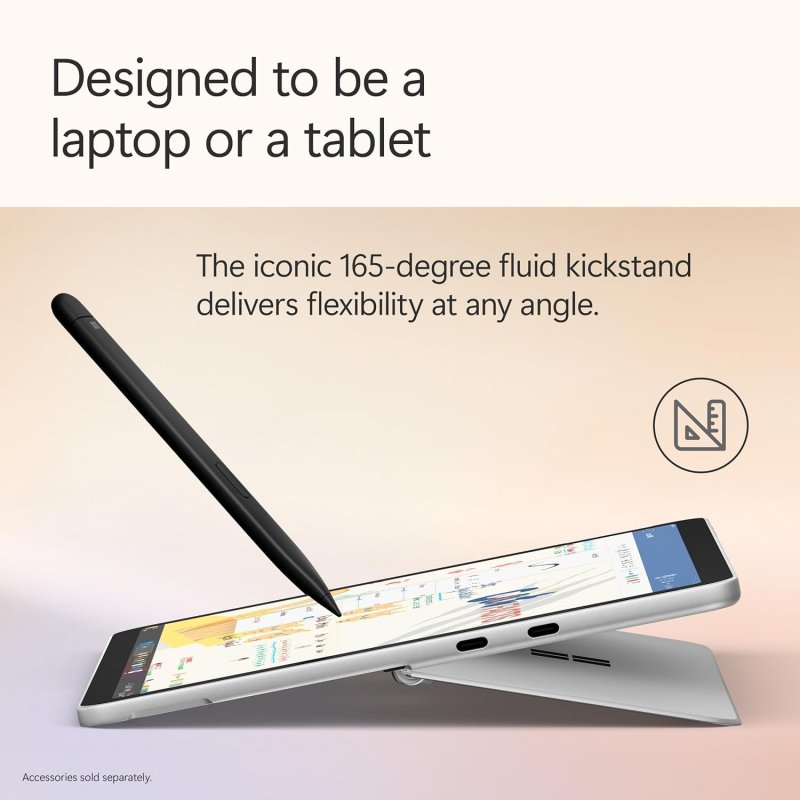 Microsoft Surface Pro 12 (2-in-1 Laptop/Tablet), Snapdragon X Plus, Ram 16GB, SSD 256GB Storage, 12 Touchscreen Display, Platinum, Windows 11